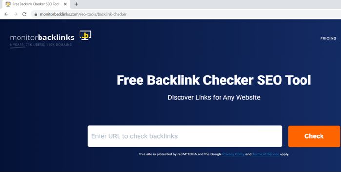 Monitor Backlink checker