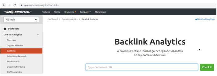 semrush backlink checker