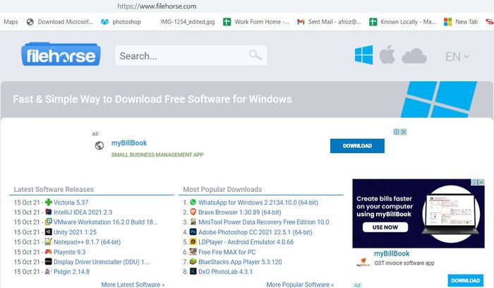 File Horse popular website for software download